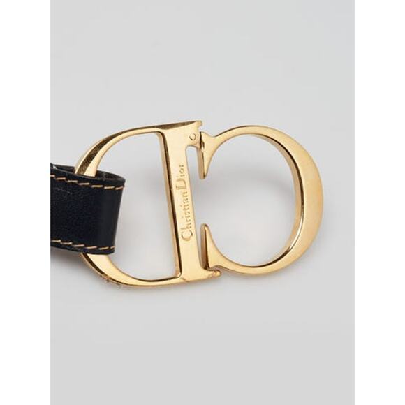 Christian Dior Blue Trotter Logo Canvas CD Belt 80 sz main image 4